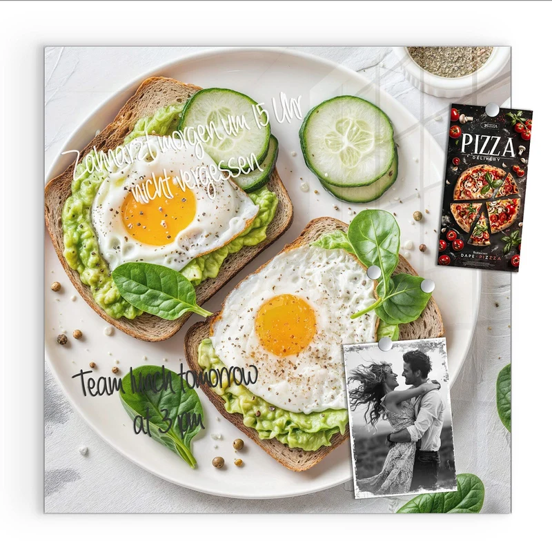 Magnettafel - Brot und Avocado