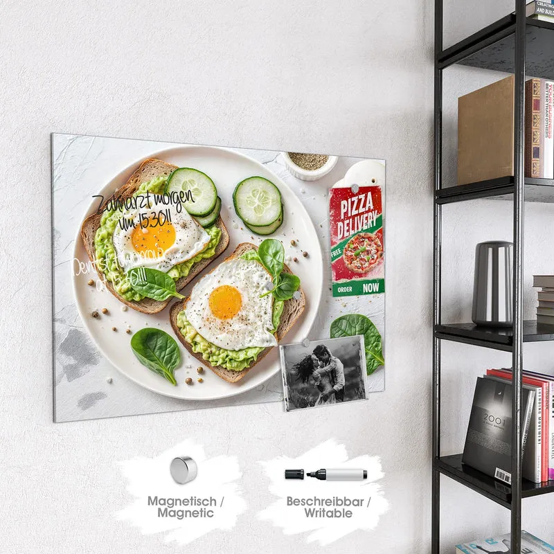 Magnettafel - Brot und Avocado