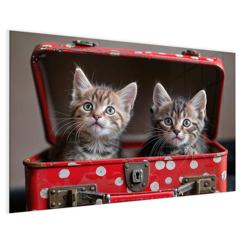 Magnettafel - Katzen im Koffer