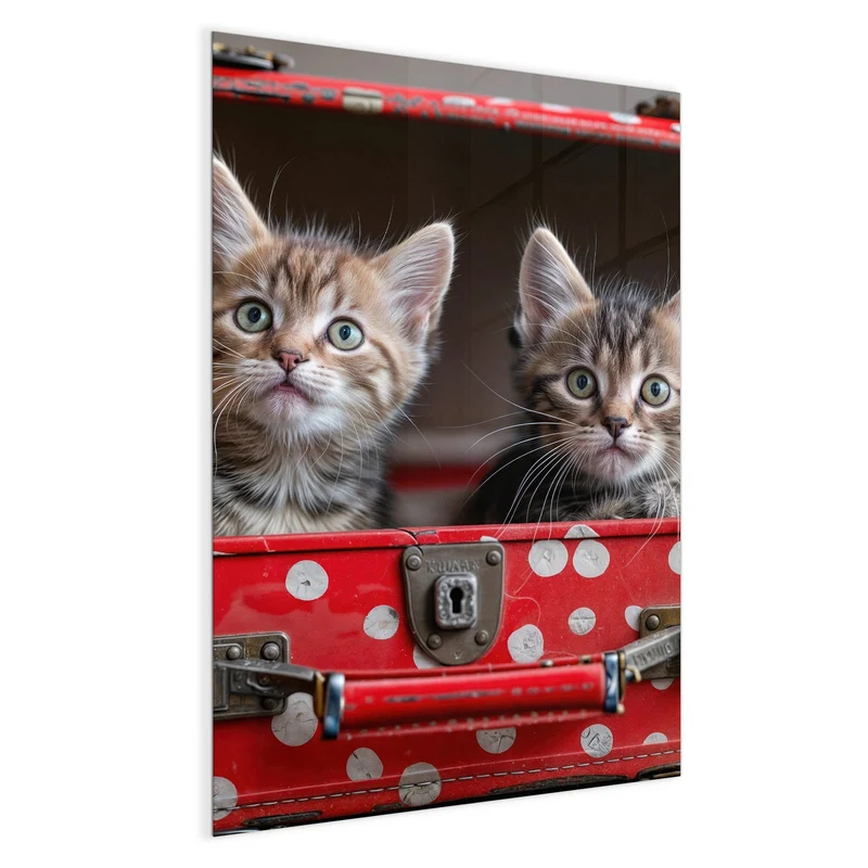 Magnettafel - Katzen im Koffer