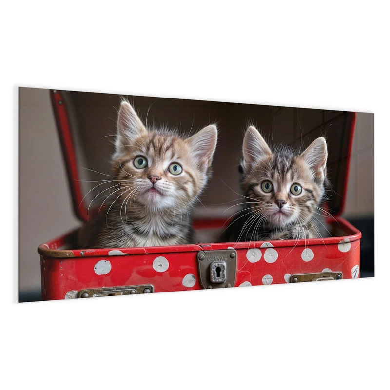 Magnettafel - Katzen im Koffer