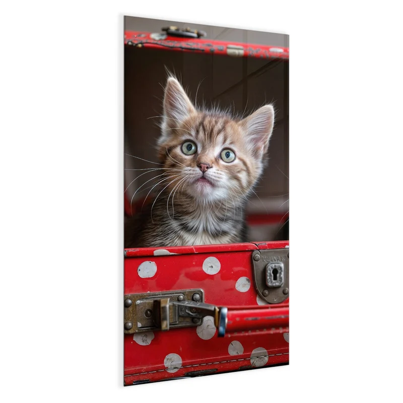 Magnettafel - Katzen im Koffer