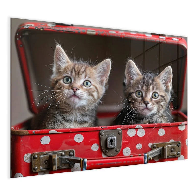 Magnettafel - Katzen im Koffer