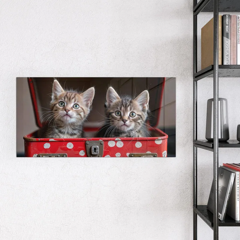 Magnettafel - Katzen im Koffer