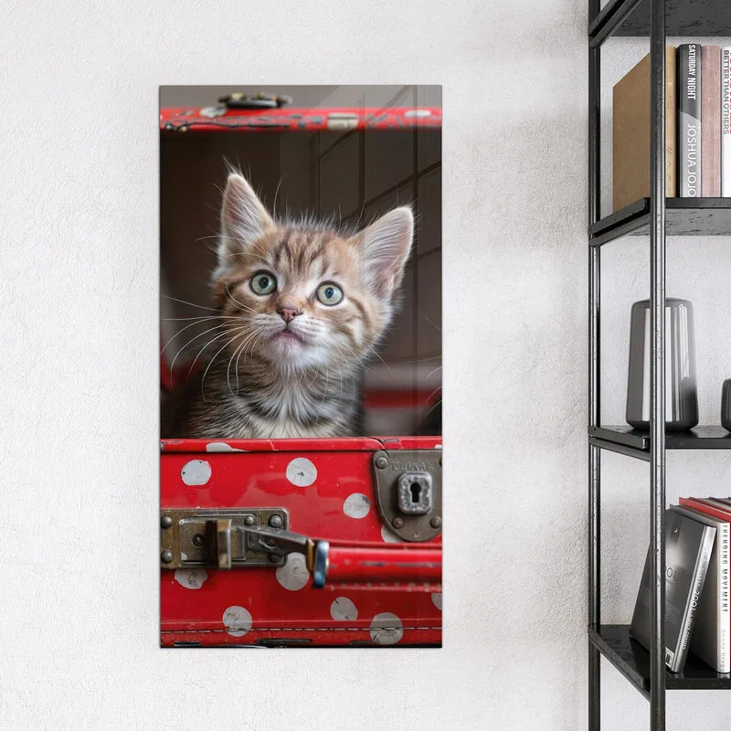 Magnettafel - Katzen im Koffer