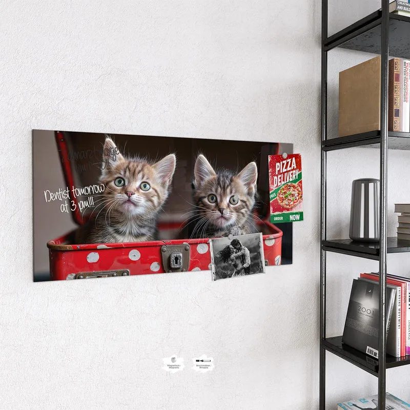 Magnettafel - Katzen im Koffer