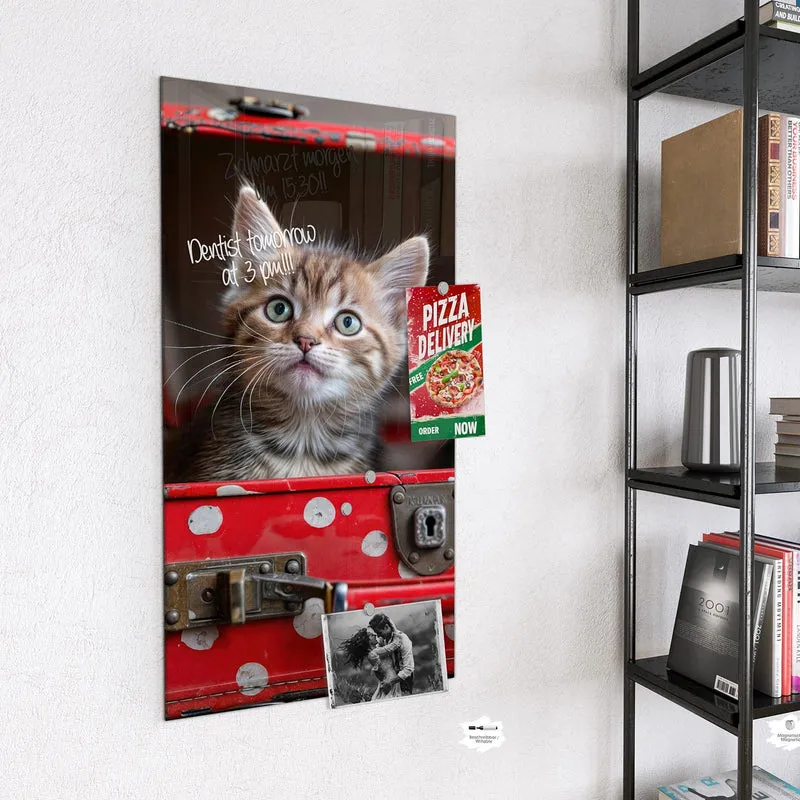 Magnettafel - Katzen im Koffer
