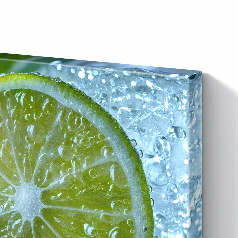 Metall Magnettafel - Limettenscheibe im Eis