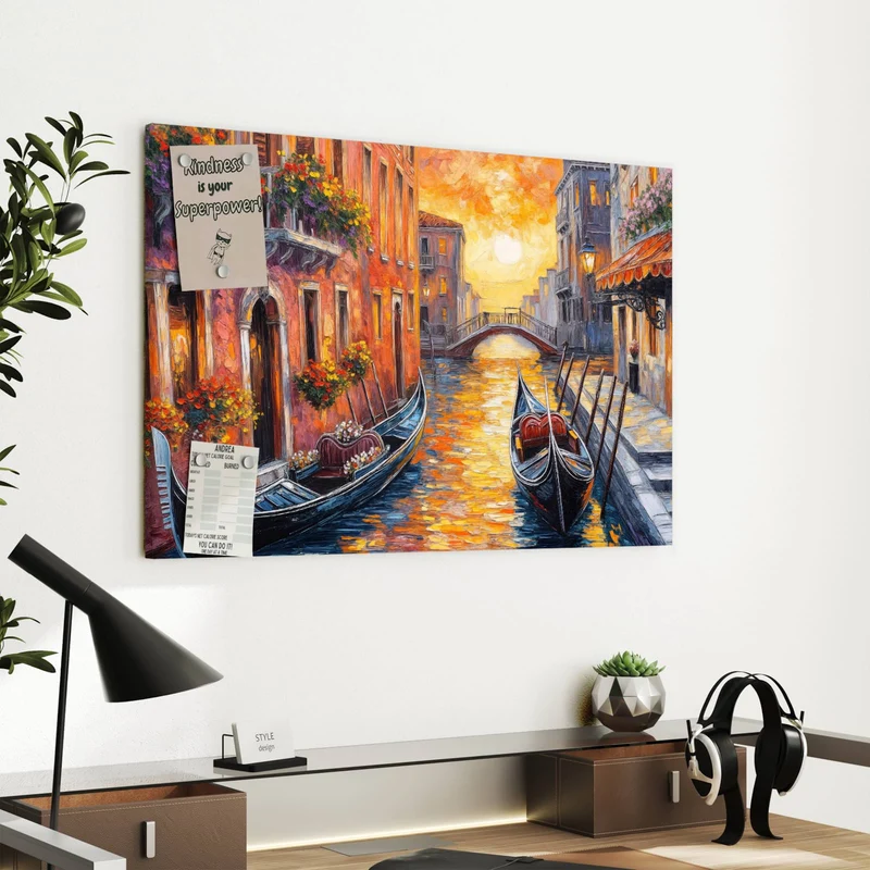 Metall Magnettafel - Gondel in Venedig