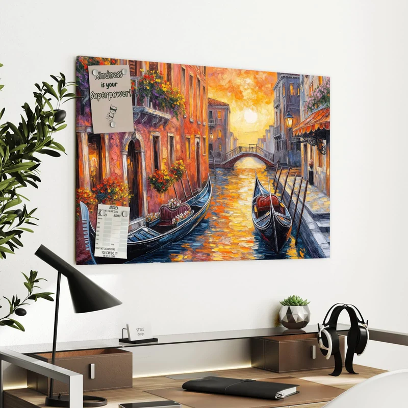 Metall Magnettafel - Gondel in Venedig