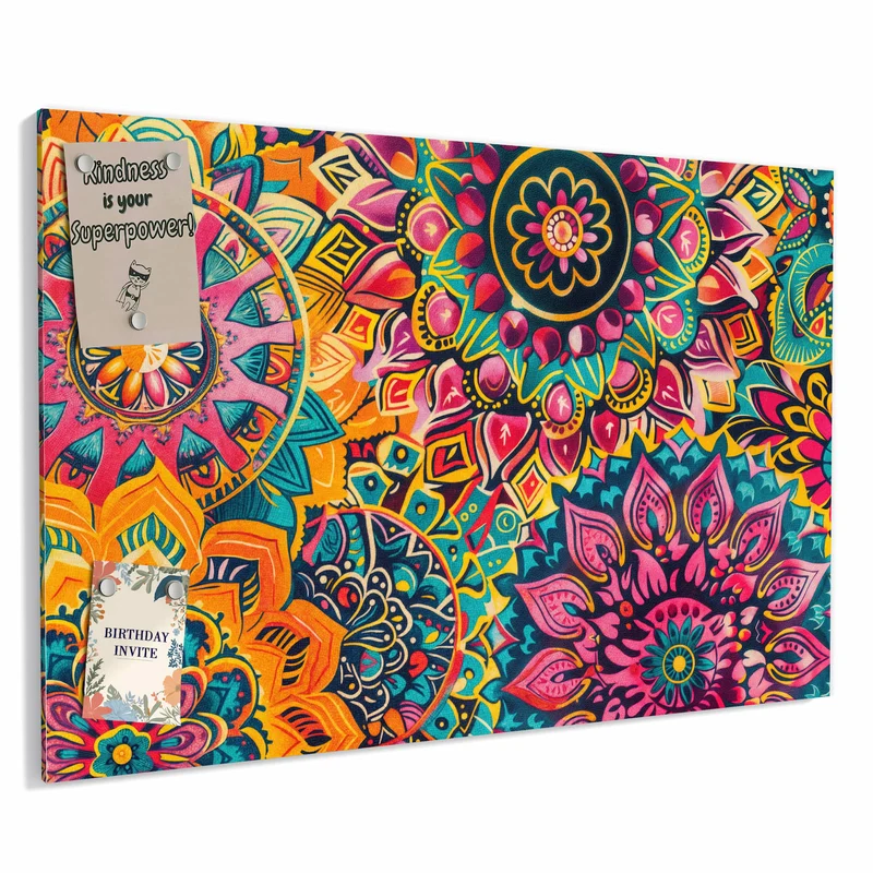Metall Magnettafel - Bunte Mandalas