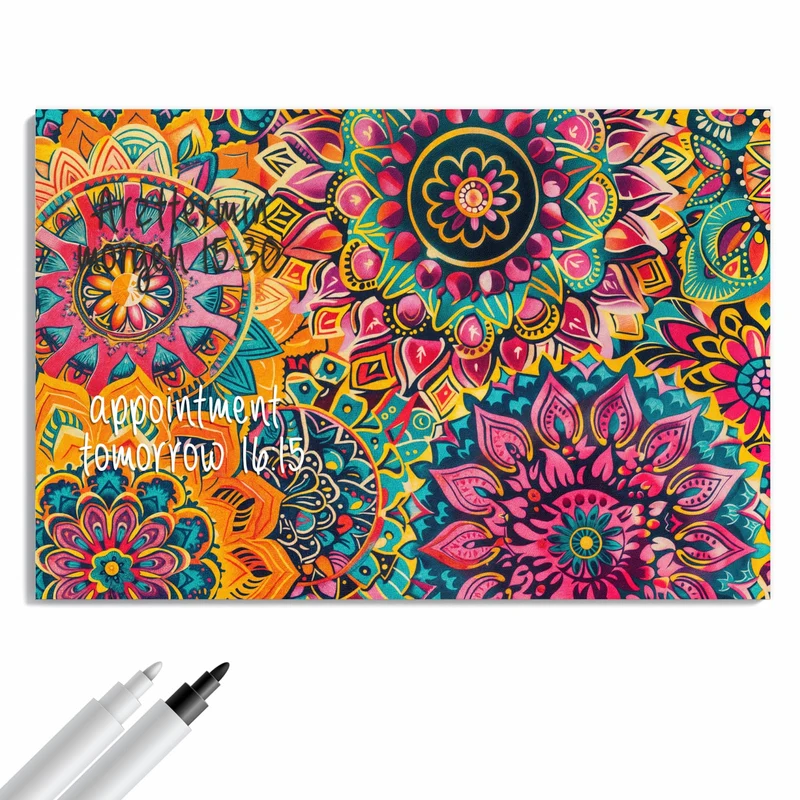 Metall Magnettafel - Bunte Mandalas