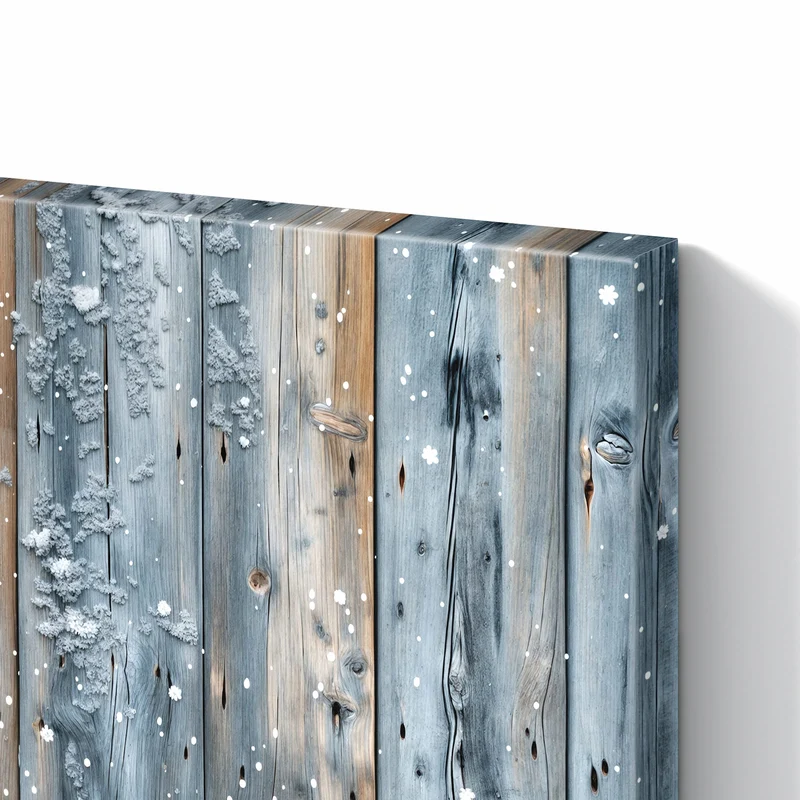 Metall Magnettafel - Winterliche Holzlatten