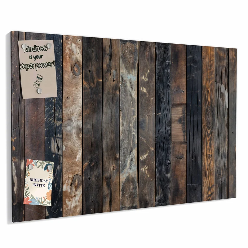 Metall Magnettafel - Braune Holzdielen