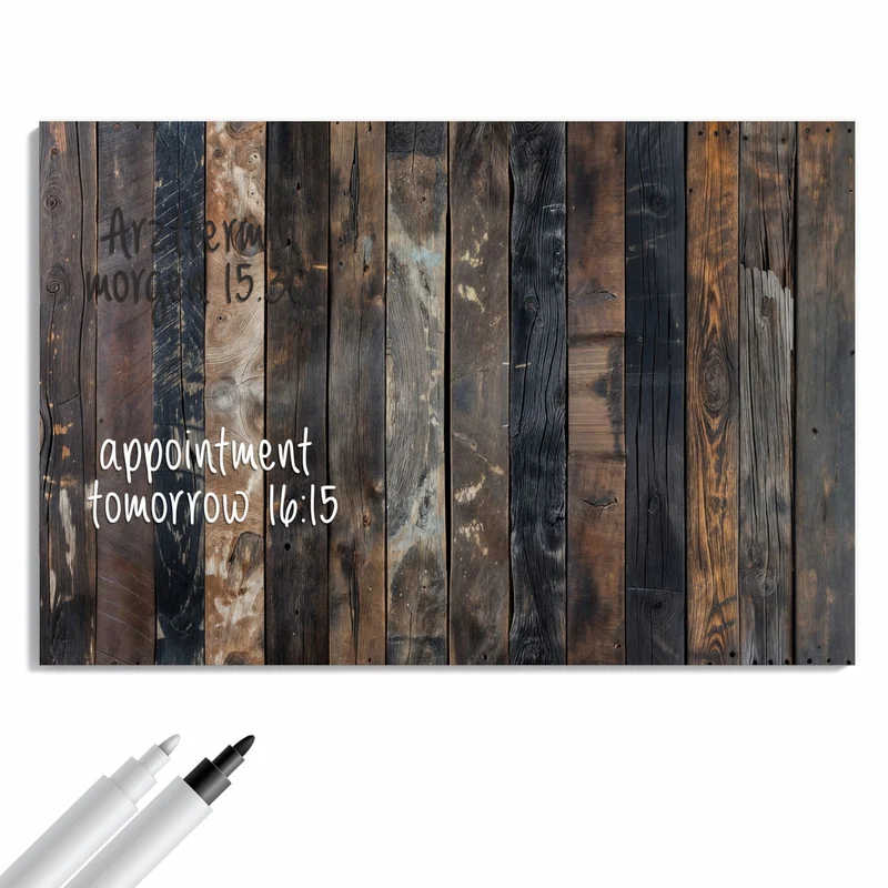 Metall Magnettafel - Braune Holzdielen