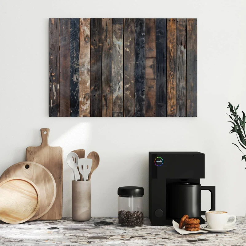 Metall Magnettafel - Braune Holzdielen