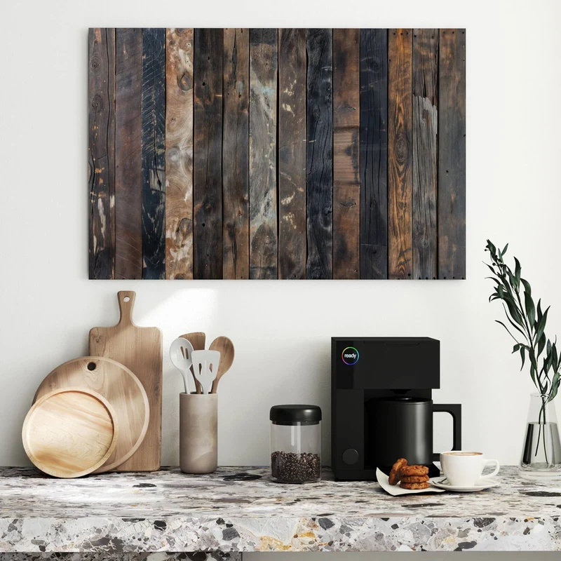 Metall Magnettafel - Braune Holzdielen