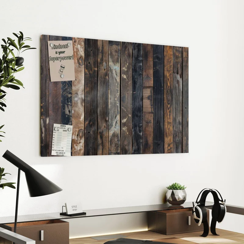 Metall Magnettafel - Braune Holzdielen