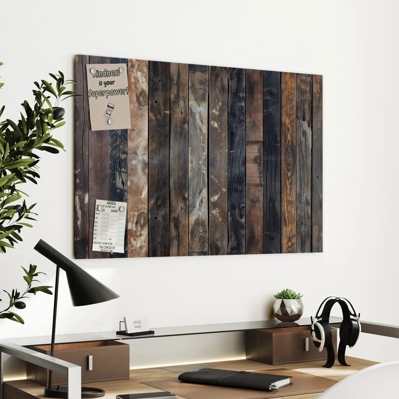 Metall Magnettafel - Braune Holzdielen