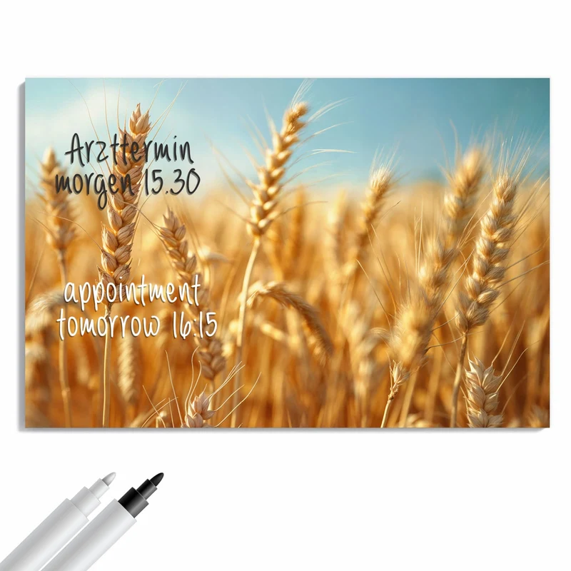 Metall Magnettafel - Weizen im Sonnenlicht
