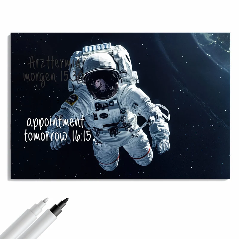 Metall Magnettafel - Schwebender Astronaut