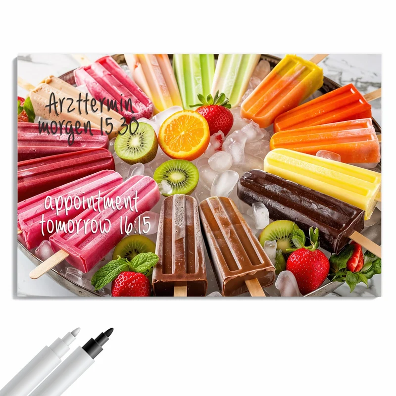 Metall Magnettafel - Sommerliches Eis