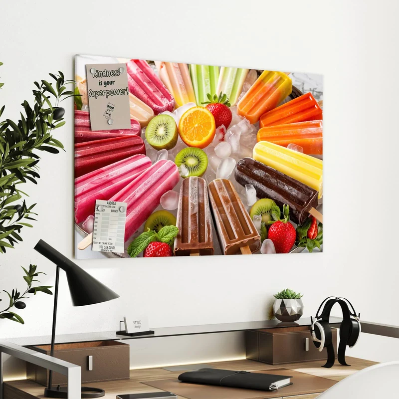 Metall Magnettafel - Sommerliches Eis