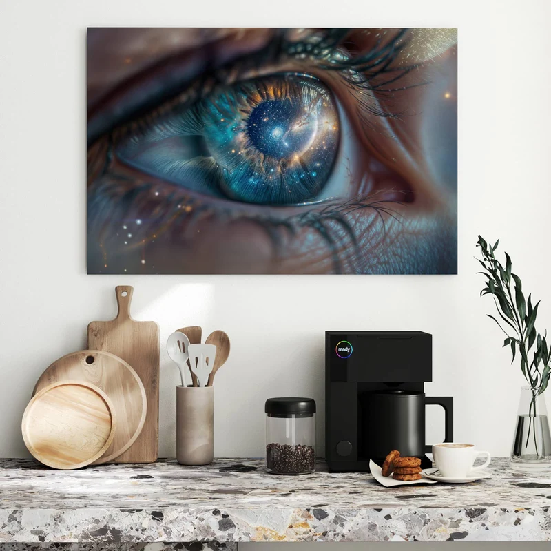 Metall Magnettafel - Galaxie im Auge