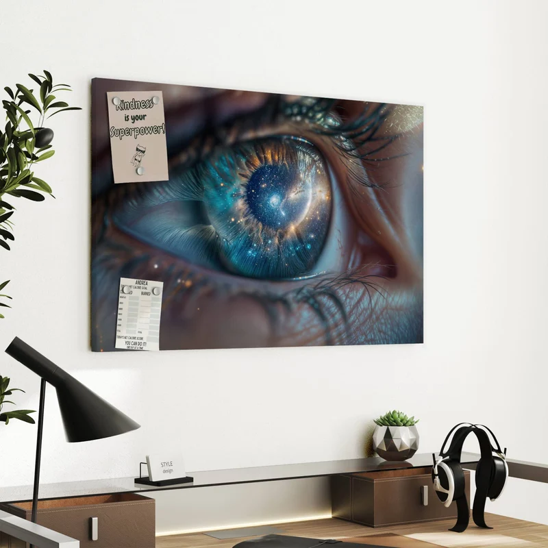 Metall Magnettafel - Galaxie im Auge