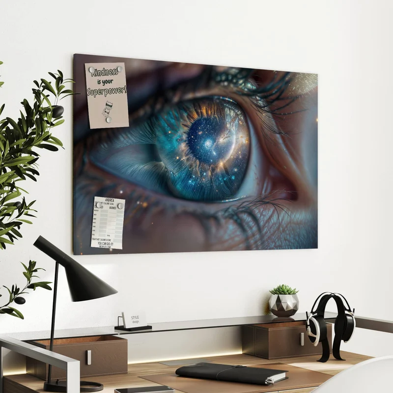 Metall Magnettafel - Galaxie im Auge