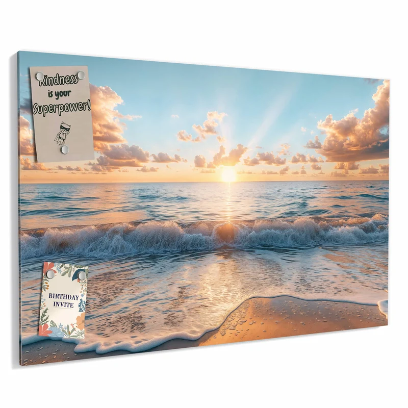 Metall Magnettafel - Sonne über der Brandung