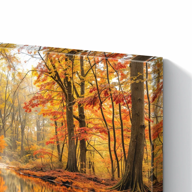 Metall Magnettafel - Herbstwald am See