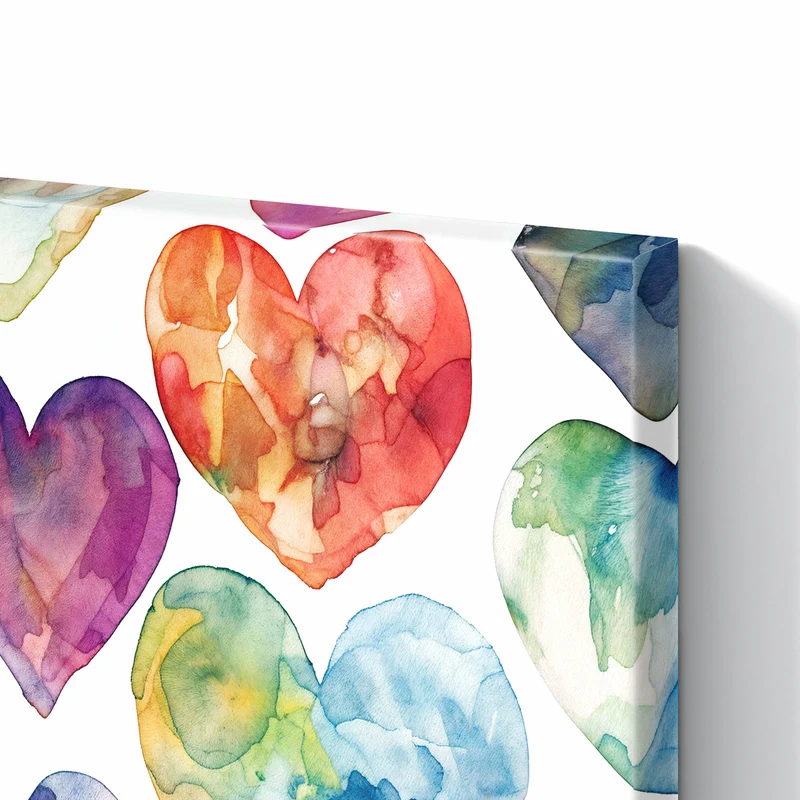 Metall Magnettafel - Aquarellherzen