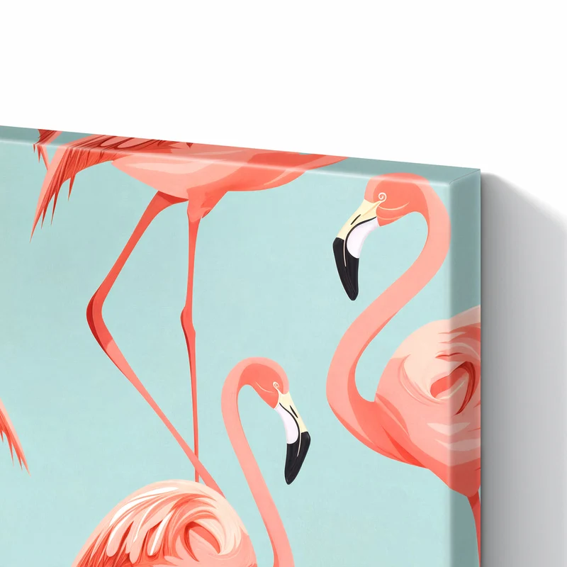 Metall Magnettafel - Flamingos auf Türkis