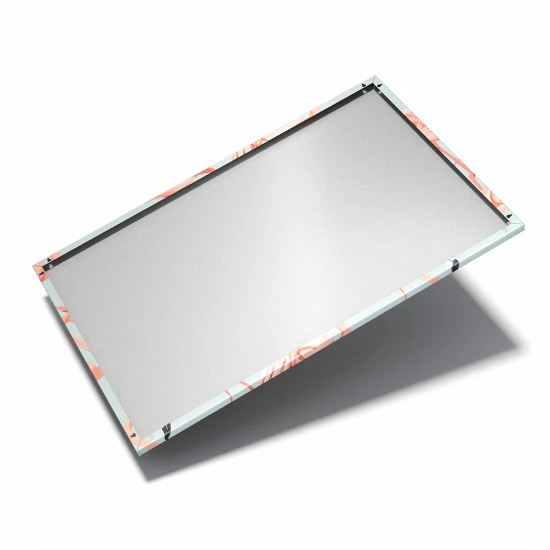Metall Magnettafel - Flamingos auf Türkis