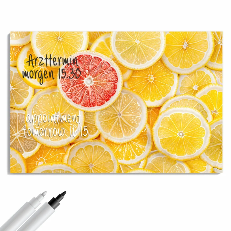 Metall Magnettafel - Zitrusscheiben