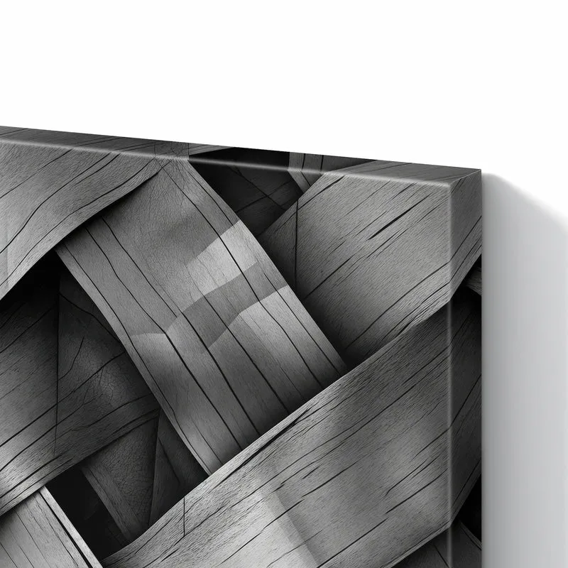 Metall Magnettafel - Graues Holzgeflecht