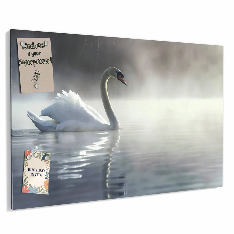 Metall Magnettafel - Schwimmender Schwan