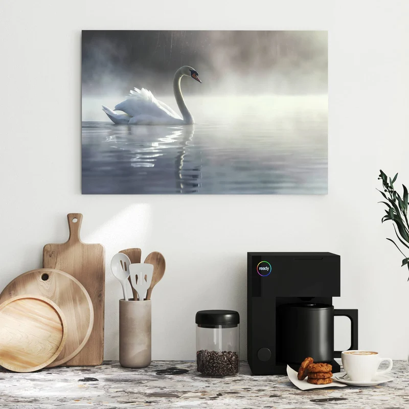 Metall Magnettafel - Schwimmender Schwan