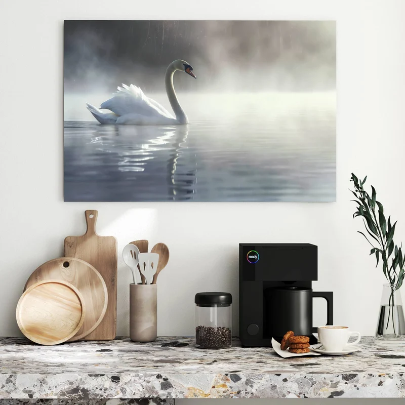 Metall Magnettafel - Schwimmender Schwan