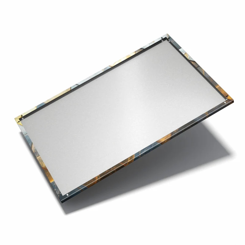 Metall Magnettafel - Blaugoldene Dreiecke