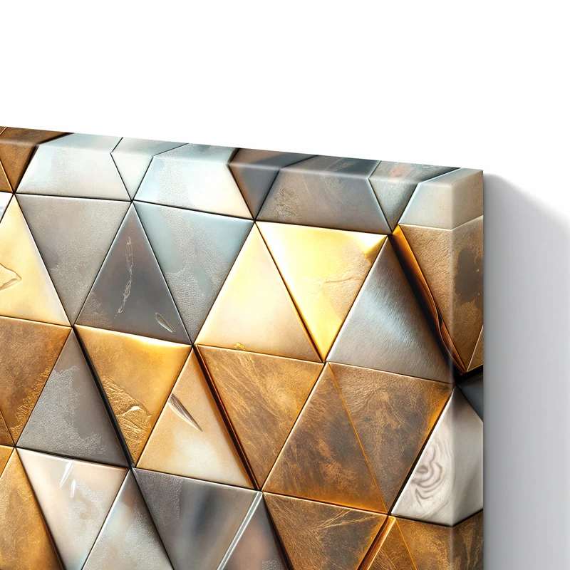 Metall Magnettafel - Metalldreiecke in Gold