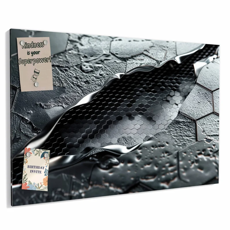 Metall Magnettafel - Waben in Metall