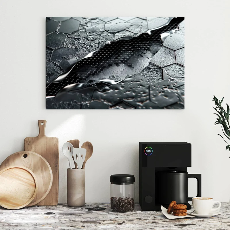 Metall Magnettafel - Waben in Metall