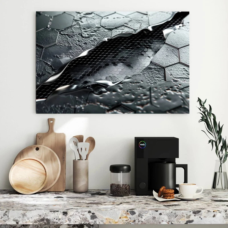 Metall Magnettafel - Waben in Metall