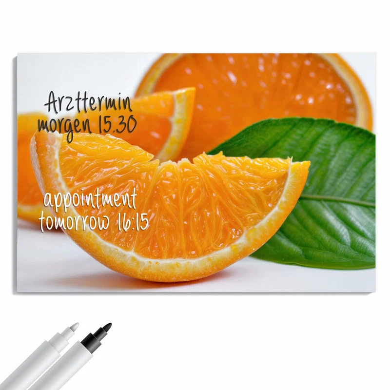 Metall Magnettafel - Orangenscheiben