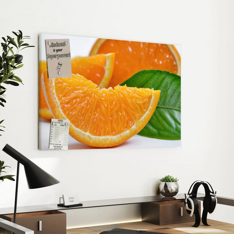 Metall Magnettafel - Orangenscheiben