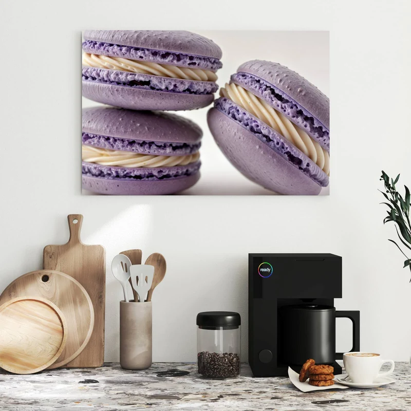 Metall Magnettafel - Lila Macarons mit Creme
