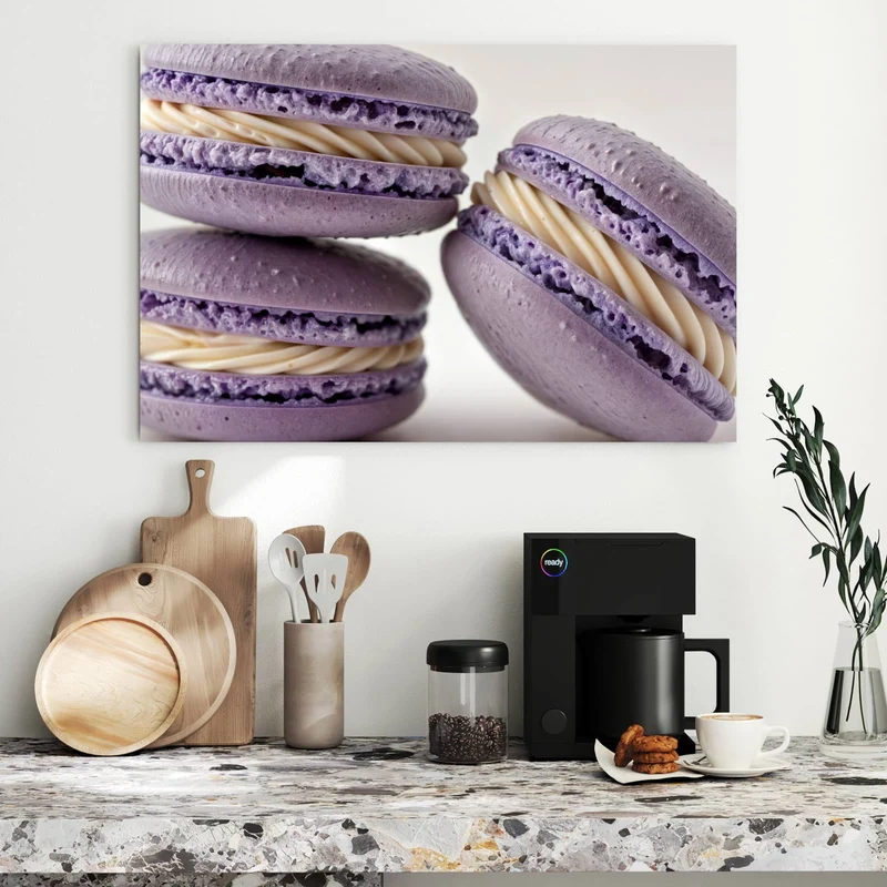 Metall Magnettafel - Lila Macarons mit Creme