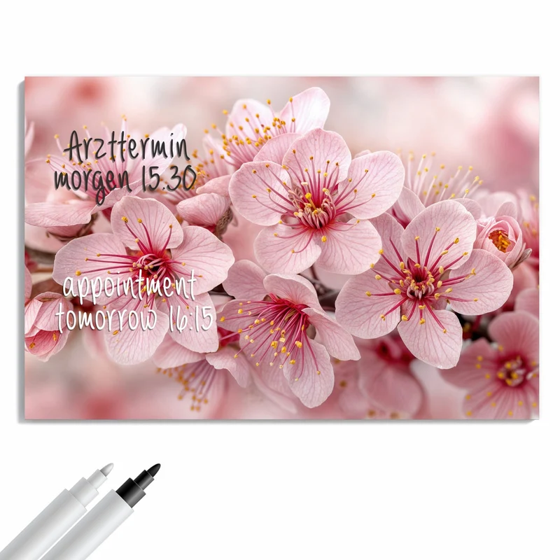 Metall Magnettafel - Kirschblütenzweig